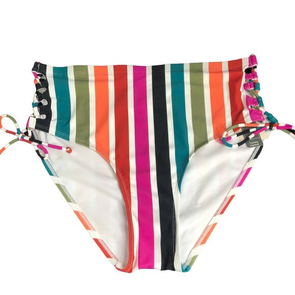 NEW Terra & Sky Women's Plus High Waist Striped Swimsuit Bottom Size 0X (14W) - Picture 3 of 8